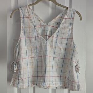 Madewell Windowpane Linen Cotton Tank Top